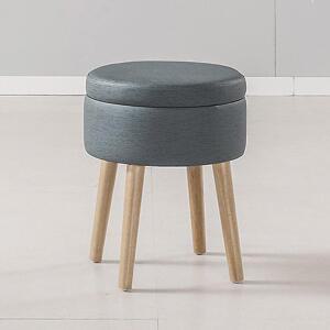 ONE 울친 그레이블루 PU 수납 감성스툴 화장대식탁보조의자간이미니체어모던인테리어