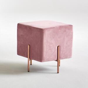 ONE 루앵 핑크 벨벳 수납 감성스툴 화장대식탁보조의자간이미니체어모던인테리어