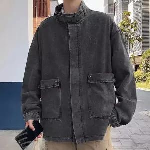 [하프클럽/]오버핏 데일리룩 데님자켓 청자켓 포켓 흑청 빈티지 야상 학생