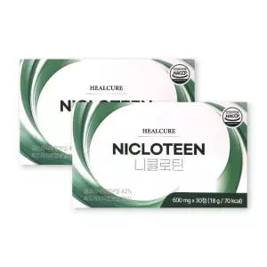 니클로틴 600mg X 30정 2박스 헬큐어 프리미엄 솔루션 클로렐라