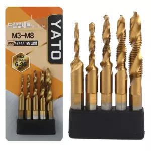 티타늄 정밀 탭드릴 나사선 비트 5P세트 드릴탭 스파이럴탭 다이스핸드탭 탭핑비트 나사임팩핸들세트