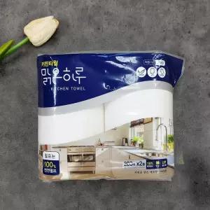 (200매x2p) 맑은하루키친타월/일회용/행주/키친/타올/주방용/식당용/조리실/물기/닦는/주방/휴지/타월/푸드