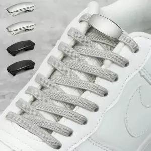 고무줄신발끈 1세트 금속 잠금 Tieless 신발 끈 운동화 넥타이 레이스 성인