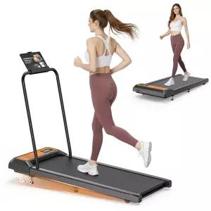 경사 및 핸들 바가 있는 워킹 러닝머신 패드 - 가정 및 사무실용 휴대용 러닝머신, 소형 소형 책상 아래 러