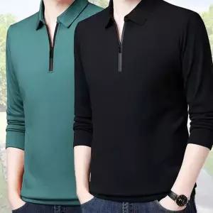 남성 카라 티셔츠 데일리 스포티 반집업 남성 긴 팔 티셔츠 드라이핏 가을 상의 골프웨어 스포츠 유니폼