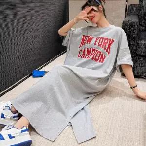 여성 베이직 레터링 여름 빅원피스 여자반팔원피스 빅사이즈 여름원피스 데일리원피스