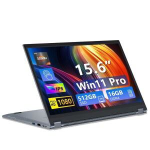 2 in 1 노트북, 15.6인치 컨버터블 16GB DDR4 512GB SSD 터치스크린 AMD 라이젠 R3 3200U, 라데온, 1080p 디스플레이, Win 11 Pro, WiFi5, BT5.1, 백라이트 키보드