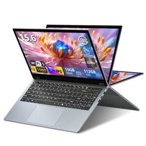 KUMNOMAL 2 in 1 노트북, 15.6인치 컨버터블 16GB DDR4 RAM 512GB SSD 터치스크린 Ryzen R3 3200U, Radeon, FHD 1920x1080, 360 회전 터치스크린, WiFi 5, 백라이트 키보드