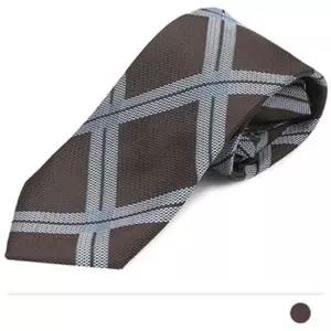 MTIEF18181 스퀘어 브라운 라인 넥타이 정장용 결혼식 브라운 스타일 교복용 셔츠용