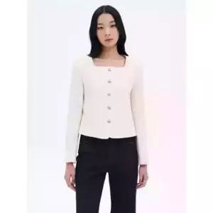 [매장정품] 8SECONDS 에잇세컨즈 스퀘어넥 포멀 롱 자켓 아이보리