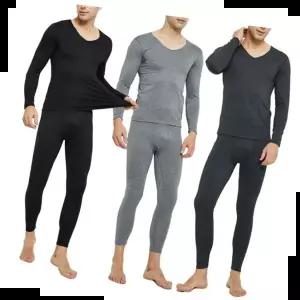 남성 겨울 내복세트 1P 스티치 기모 슬림 심리스 내의