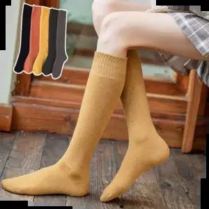 여성 스판 두꺼운 니삭스 1P 겨울 기모 무지 무릎양말
