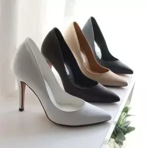 국내제작 소가죽 뾰족코 빅사이즈 얇은굽 하이힐 킬힐Y