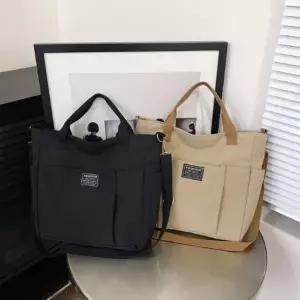 남녀공용 포켓 탄탄한 캔버스 백 에코백 텀블러 보조