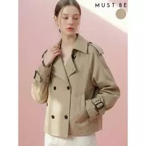 [하프클럽/머스트비]여성 견장 더블버튼 숏 트렌치자켓