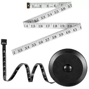 2팩 테이프 측정 신체용 유연한 접이식 이중 눈금자용 60인치 소프트 신체 원단 재봉 맞춤 천 뜨개질 공예