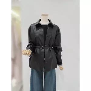 갤러리아 [SOUP] 벨티트 셔츠형 레더 자켓  SCRLE31