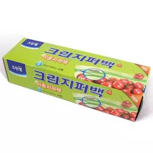 이중 크린 지퍼백 25x30cm 20매 냉장 냉동 겸용/밀봉/비닐/일회용/물건보관/다목적/주방/소분/분류/보관