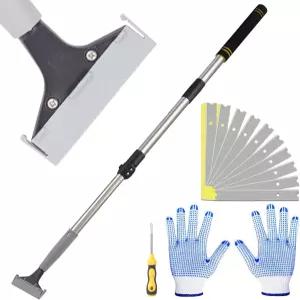 프레부타 4인치 블레이드 바닥 스크레이퍼 긴 손잡이 61인치 조절식 10PCS 추가 금속 페인트 스크레이퍼로