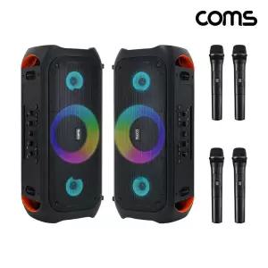 ToB Coms 블루투스 스피커 앰프 마이크 세트 총 140W 노래방 버스킹 COM8082