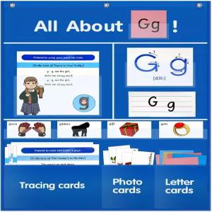 편지 포켓 차트 알파벳 월 ABC 플래시 카드 홈스쿨 유치원용 필기 연습 추적에 관한 모든 정보 34인치 x