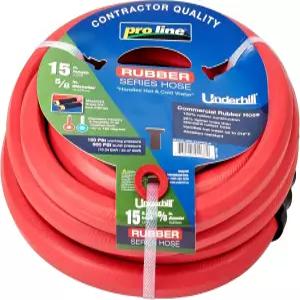 온수 또는 냉수용 언더힐 프롤라인 고무 시리즈 튼튼한 정원 호스 경량 500 PSI BP 150 WP H58-015PRO-R