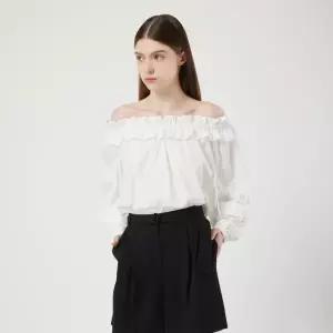 [롯데백화점]씨씨콜렉트 밴딩 러플 넥 블라우스 C253MSC010