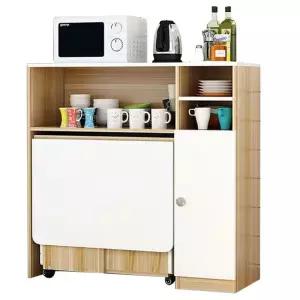 접이식식탁렌지대 주방 수납장 밥통 다이 확장형 키큰 테이블 윌리