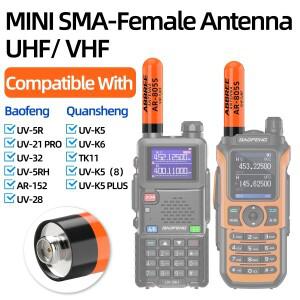 AR-805S 미니 숏 무전기 SMA-암 안테나 UHF/VHF 장거리 바오펑 UV-5R UV-32 PRO 햄 2웨이