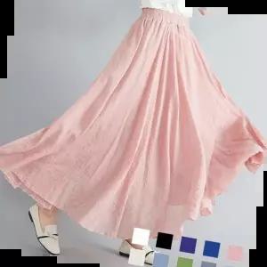 캐주얼치마 A라인 아시면 여성 롱 치마 봄 여름 간절기 데이트룩