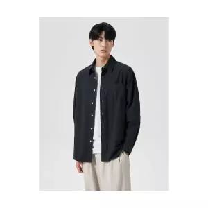 에잇세컨즈 8SECONDS 60수 코튼 포플린 오버핏 셔츠 네이비 1626459