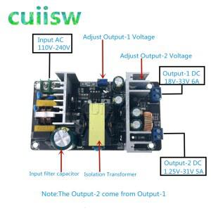 웨더스트립후드 듀얼 출력 절연 스위칭 전원 공급 장치 모듈 조절식 스텝 다운 벅 컨버터 AC DC 110V 220V 5V 12V 24V 36V 4 6A