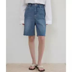 웬즈데이오아시스포우먼 커팅 하프 데님 버뮤다 팬츠 미디엄 블루 W25 PT09 1948607