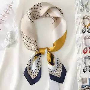 정장 스카프 실크스카프 데일리 사계절 여성 스카프 무늬 정사각형 목도리 머플러 쁘띠 손목 리본 헤어