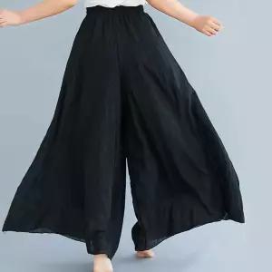 여성 봄 여름 가을 아사면 통 넓은 항아리 밴딩 바지 gxU6+5cyJ