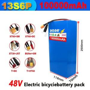 100% 새 원본 48V 100Ah 13s6p 리튬 배터리 팩 48v 100000 mAh 2000W Citycoco 전동 스쿠터 50A BMS 내장