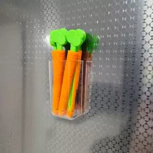 당근모양 집게 5P 자석 부착 보관통 세트