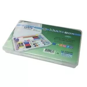 플라스틱 보관함 직사각형 다용도 학용품 투명 멀티박스 수납함 어린이 미술용 사무용 필통 학생 책상 사무