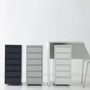 철제 서랍장 다크 심플 6단 이동식 서랍장 틈새 캐비닛 공부방 수납장 사무실 책꽂이 침실 책상 거실