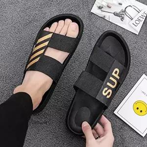 [엄지척]남성 263RZJ54 말랑 레터링 쿠션 샌들 샌달 여름 슬리퍼