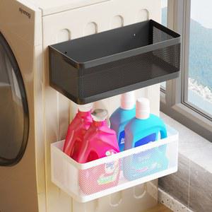 발코니 세탁기 수납 설치 측면 장착 세제 분말통 무타공 선반 바구니 매직 드럼