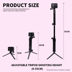 호환 GoPro 액션캠 방수 셀카봉 삼각대 플로팅 핸드 그립  3 방향 히어로 12  11  10  9  8  7  6 MAX   액