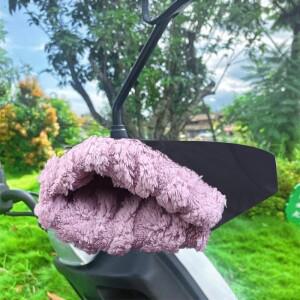 2개입 겨울용 호환 전기 자전거 장갑    핸들 커버 방수   바이크 오토바이 인조 가죽