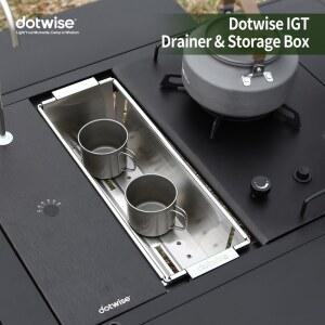 DOTWISE 캠핑 IGT 접이식 야외 테이블 바구니 가능 접근 서랍 수납함 유닛 배수구