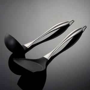 실리콘 헤드 304 스테인레스 스틸 주걱 대형 수프 스푼 주방용 국자 논스틱 죽 밥숟가락