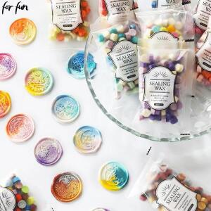 재미를 위한 믹스 컬러 왁스 인감 빈티지 팔각형 씰링 비즈 스탬프 스크랩북 결혼식 초대장 봉투 엽서, 100