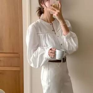 노카라 셔츠 가을 데일리 여성 쉬폰