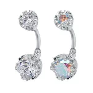 트윙클 룩 실버 크리스탈 배꼽 피어싱 2종 이너컨츠피어싱 써지컬피어싱