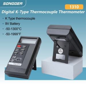 휴대용 디지털 온도계 K타입 열전대 -50도에서 1300도까지 측정 가능 용광로 실험실 주조 식품가공용 고정