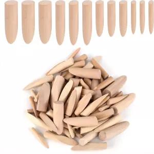 80개의 나무 포켓 구멍 플러그 4가지 크기의 다양한 나사 수공예 가구 수리 고정 지그 도구용 다웰 핀